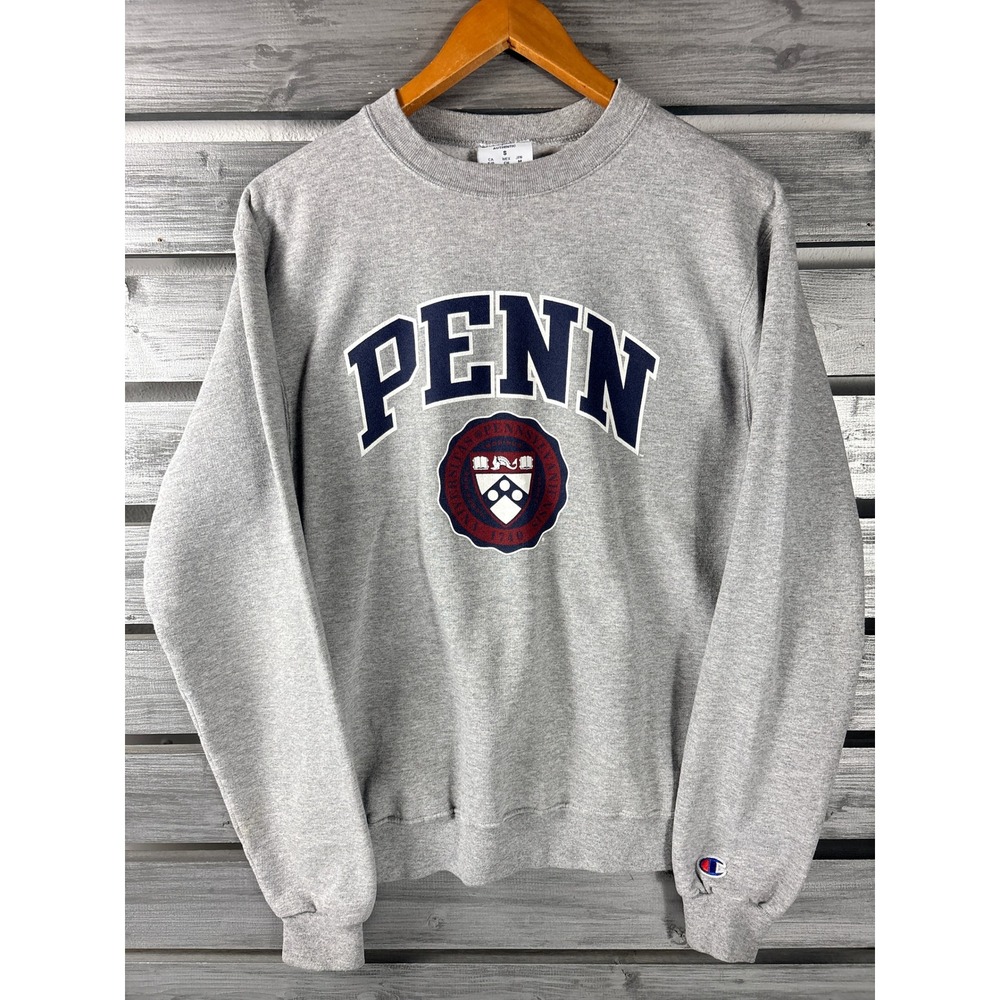 Champion Penn University of Pennsylvania Sweatshirt Mens Small Gray Vtg y2k